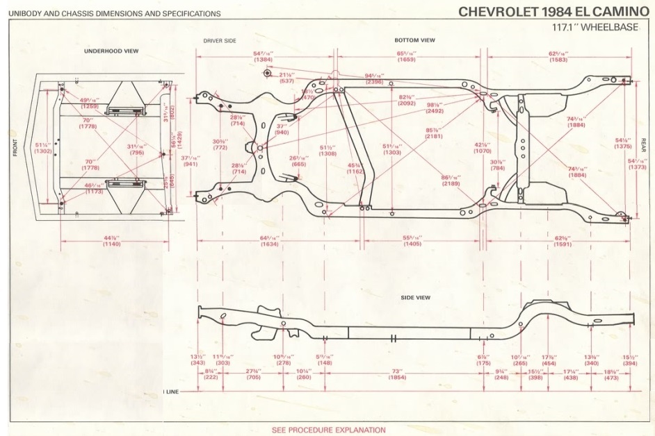 El camino chassis measurement reference
